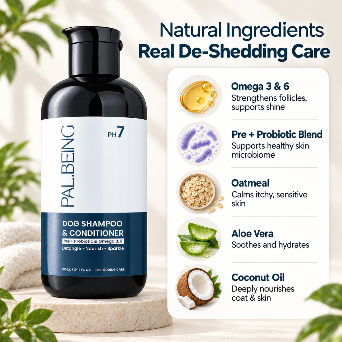 Probiotics Dog Shampoo & Conditioner | De-Shedding Care