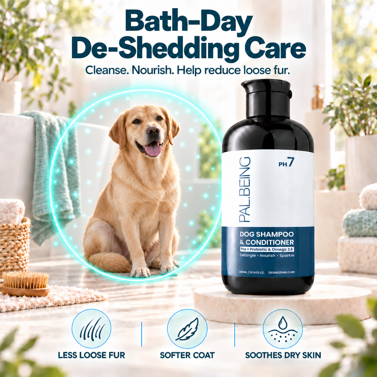 Probiotics Dog Shampoo & Conditioner | De-Shedding Care