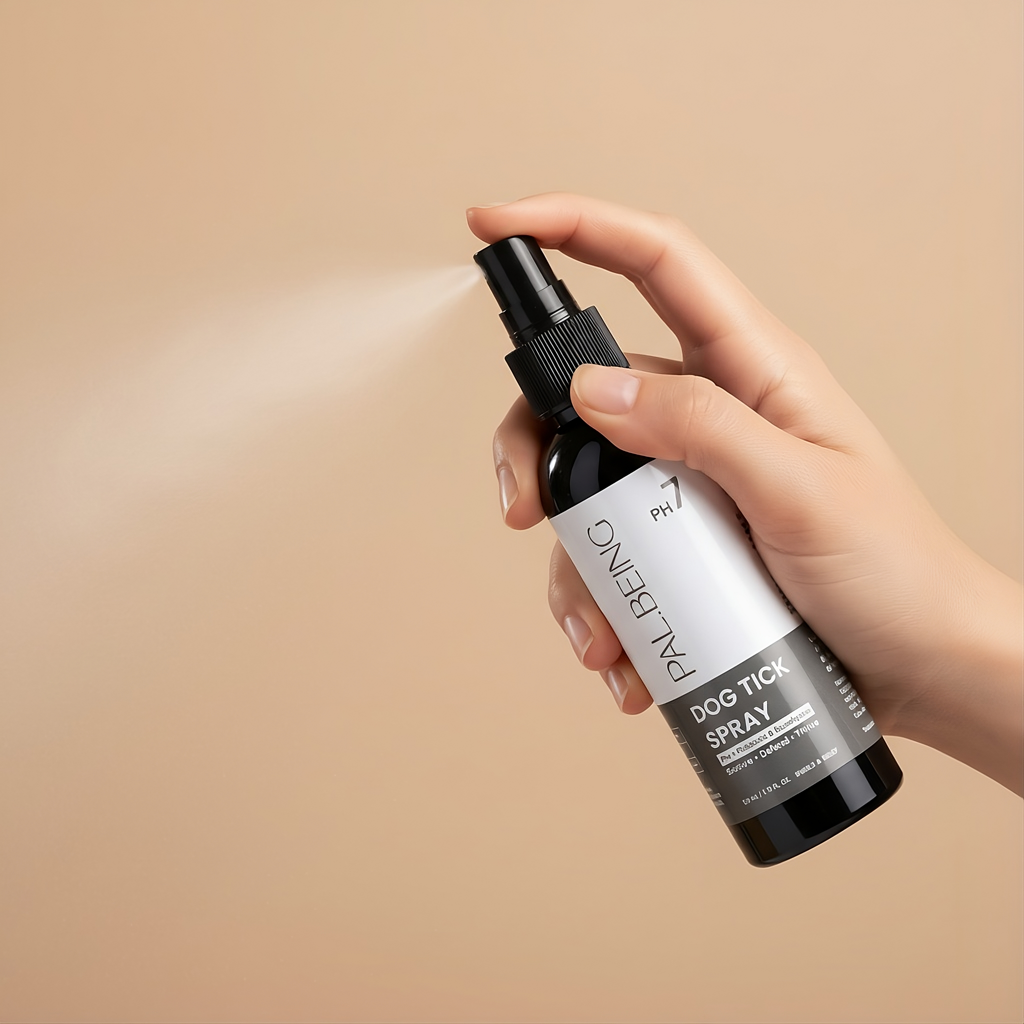 Hand holding a bottle of &